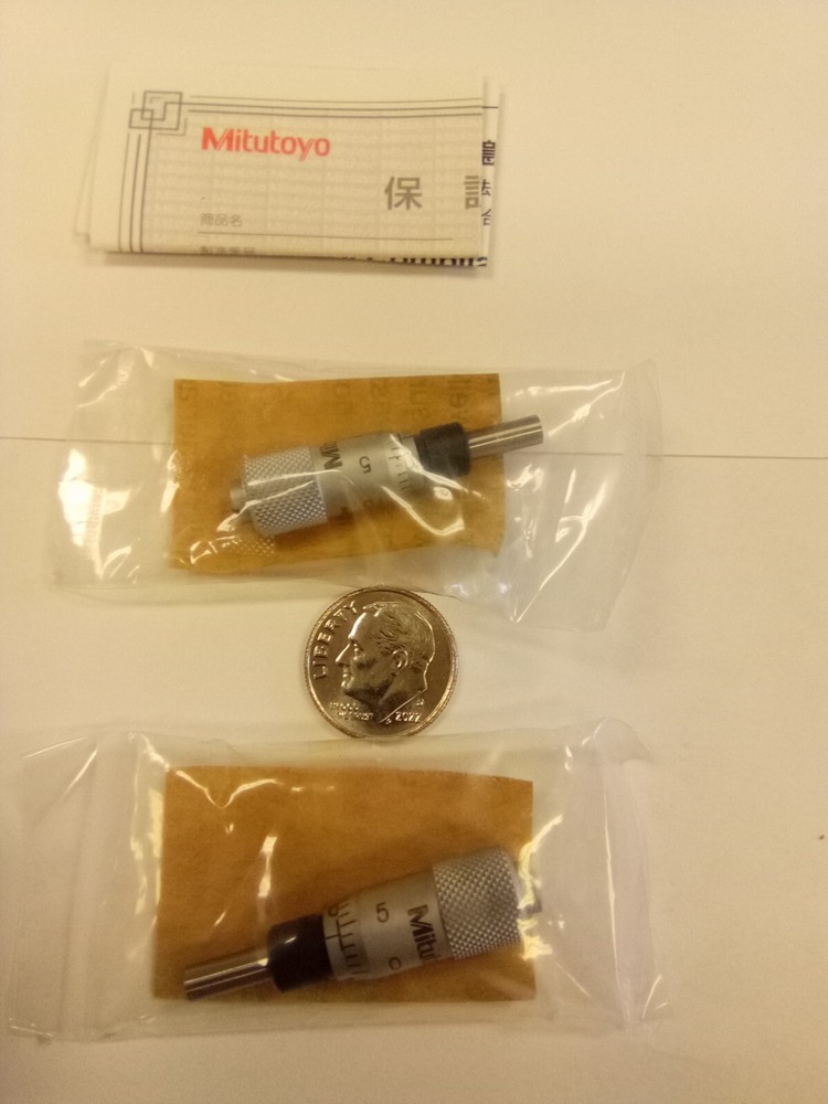 (2) Mitutoyo 0-.250" Micrometer Head Small Size with 148-202