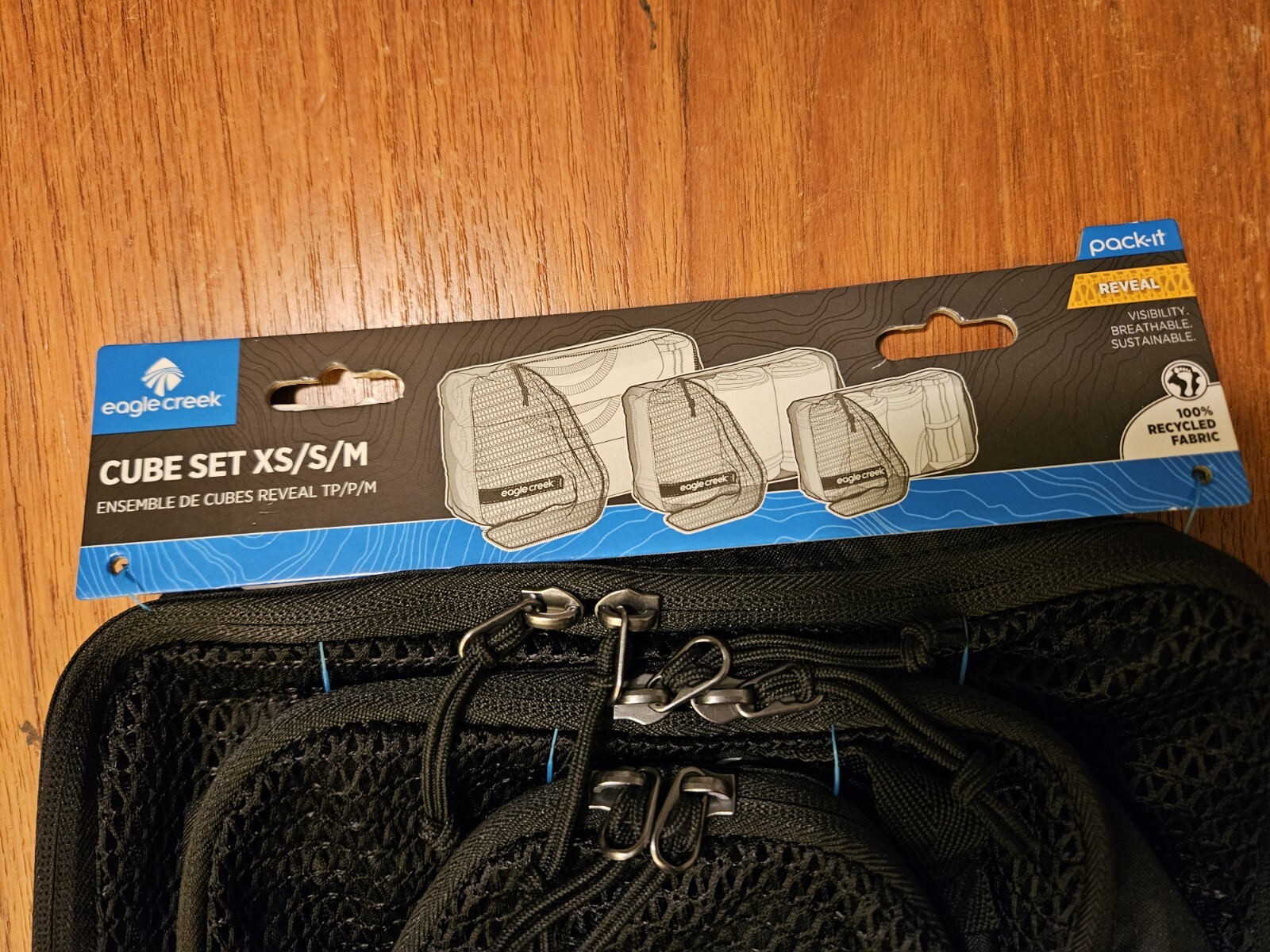 Eagle Creek Pack It Reveal 3 Piece Packing Cube Set XS, S, M NEW Black Mesh