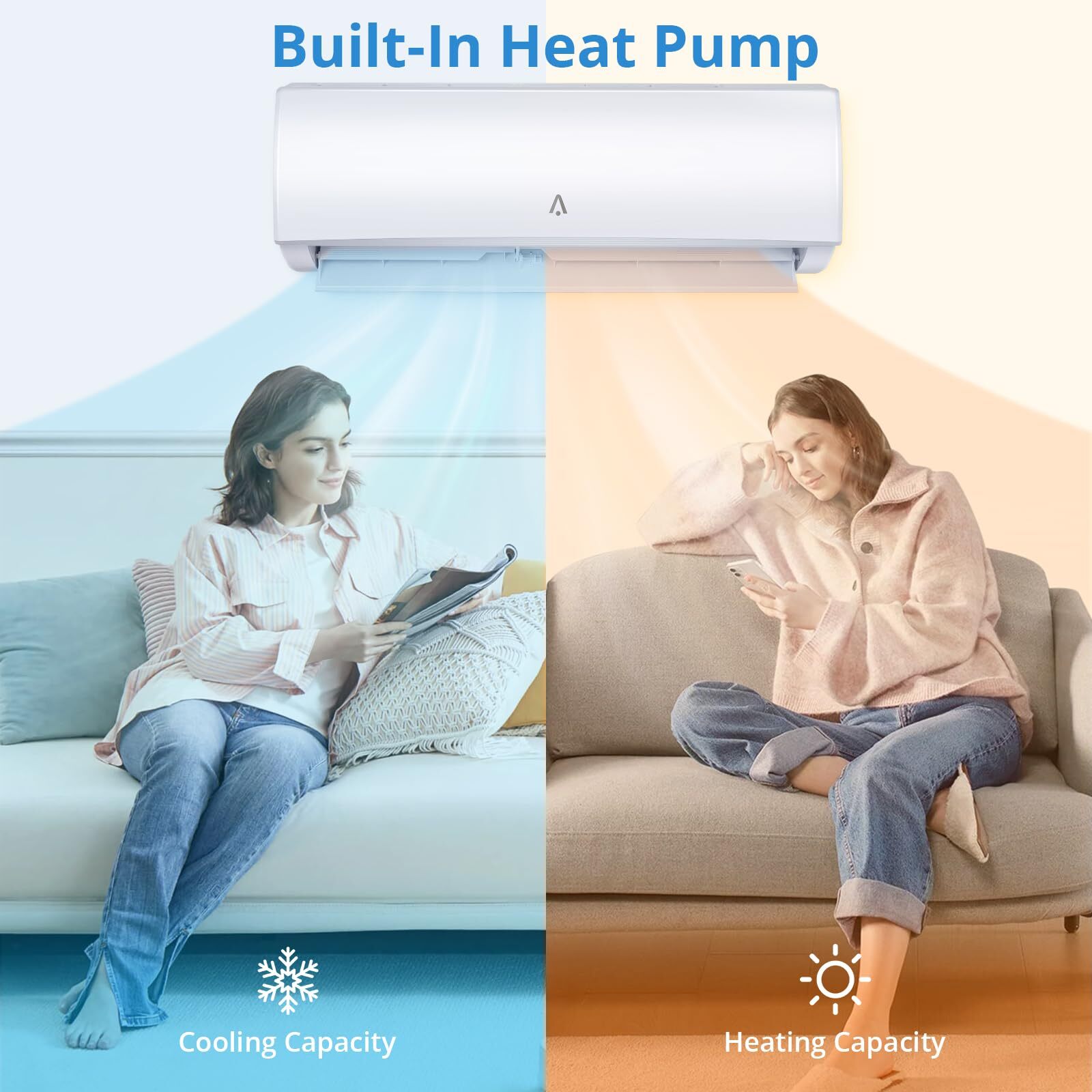 12000 BTU Mini Split Air Conditioner Ductless Inverter AC W/Heat Pump 230V WIFI
