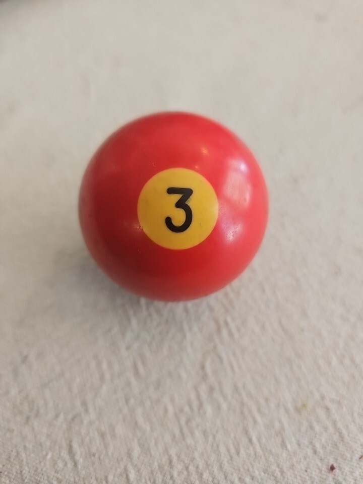 Replacement Vintage Billiard Pool Ball 2 1/4" Standard Regulation #3 Solid Red