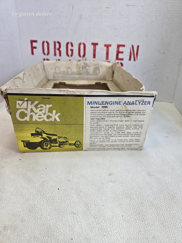 Vintage ‘70s Kar Check Solid State Engine Analyzer Model 2095 Automotive Tune-Up