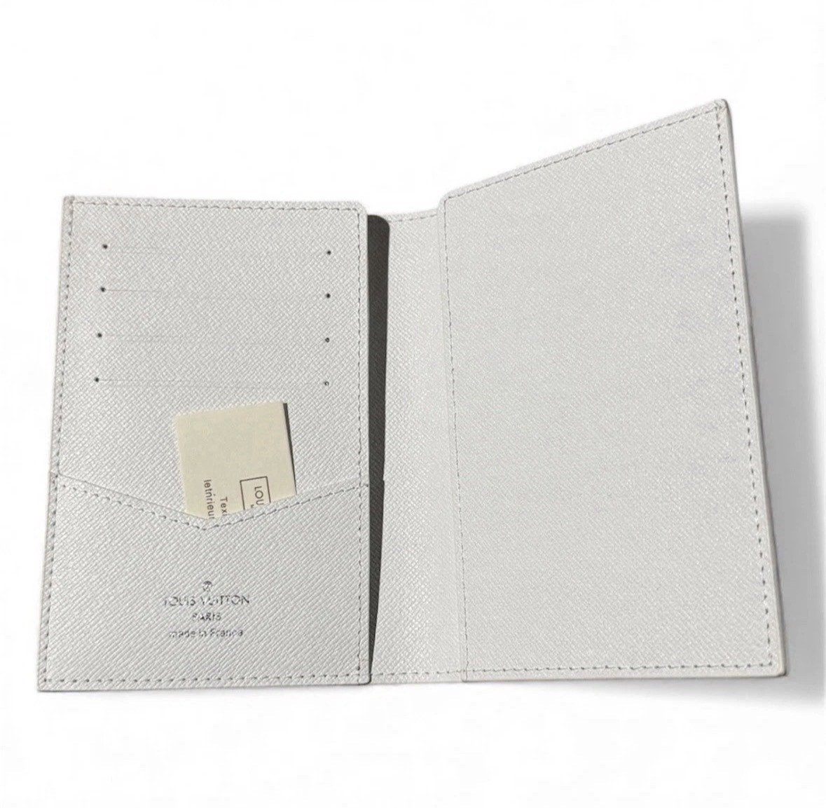 Louis Vuitton Lv Monogram Bifold Leather Passport Wallet Ski White