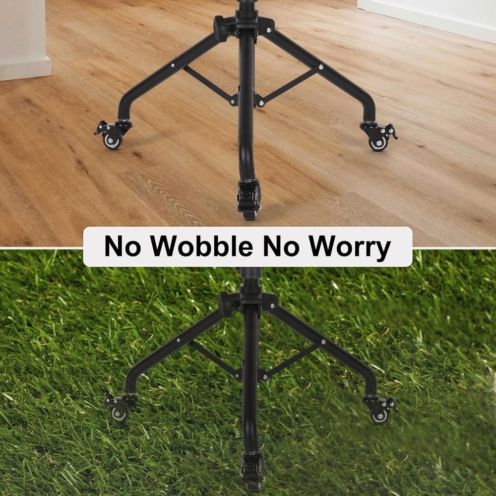 Portable Laptop Stand with Rolling Wheels, Adjustable Height