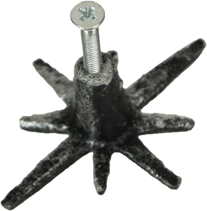 Mid Century Drawer Pulls Cabinet Knobs Starburst Cast Iron 6 Pack