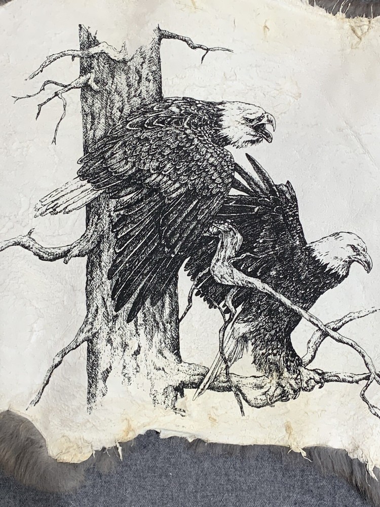 Printed Rabbit Pelt: Eagles
