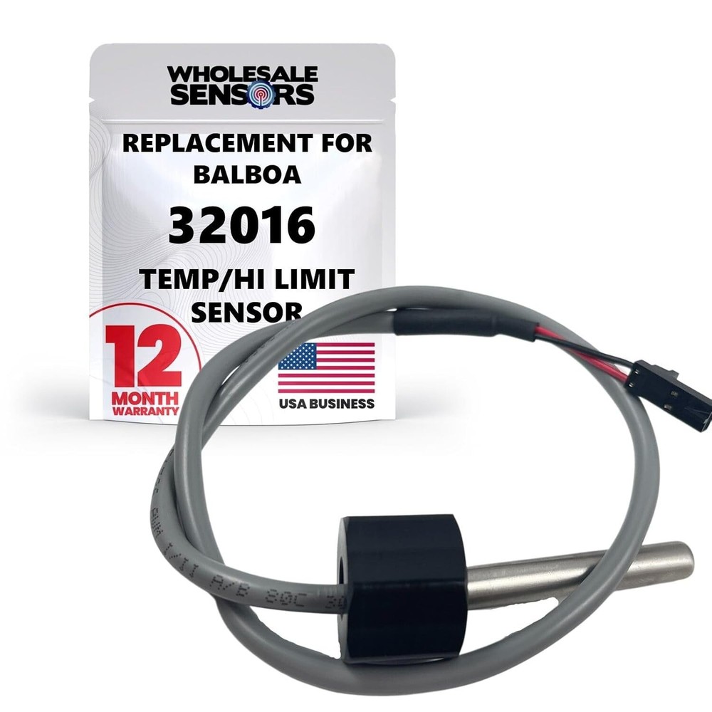 Balboa 32016 Replacement Temp/Hi Limit Sensor, 24" Cable, 1/4" Bulb, 2-pin