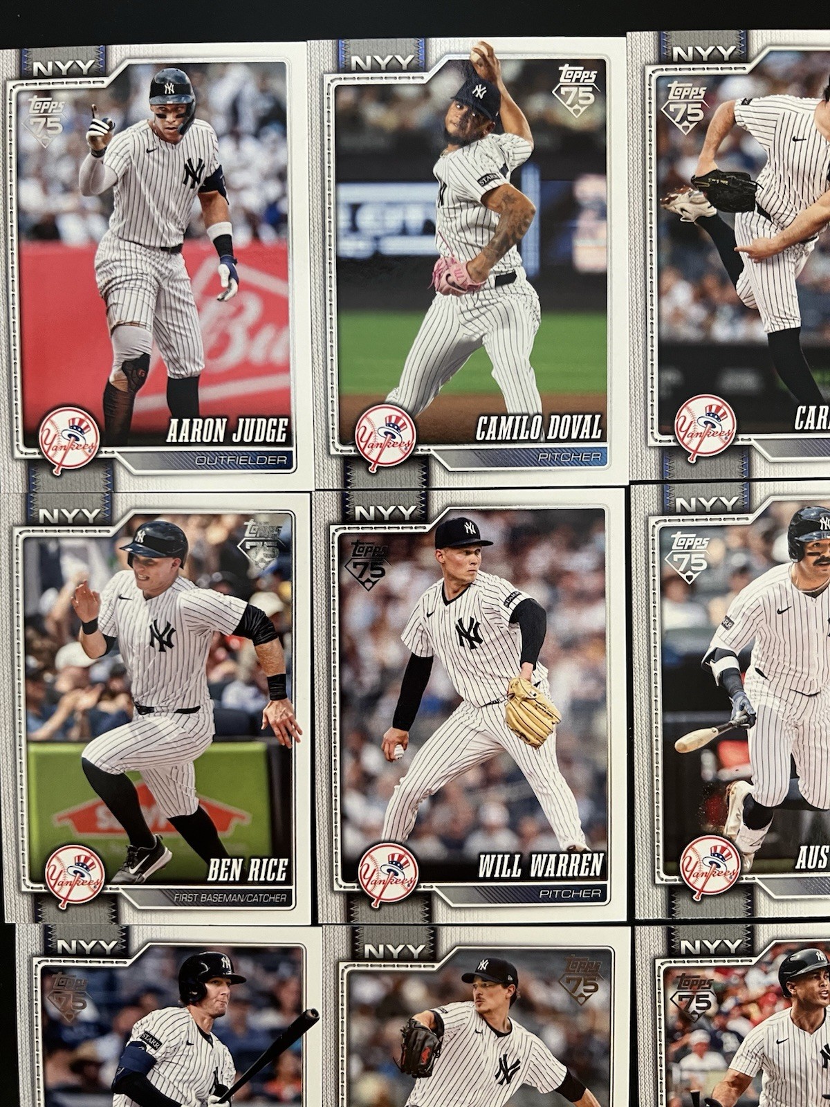 2026 Topps Series 1 New York Yankees Complete Team Set 15 Cards