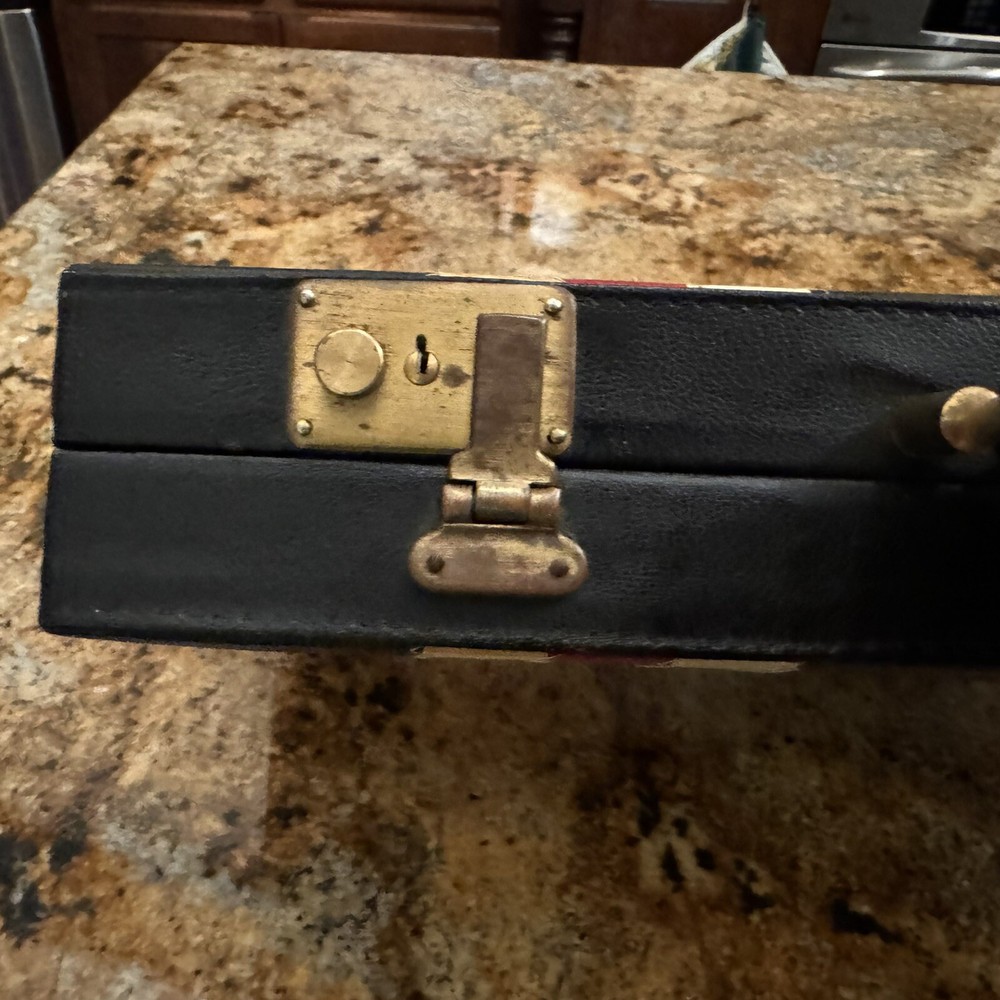 VTG Backgammon Set Bakelite 32 Red Cream Pieces