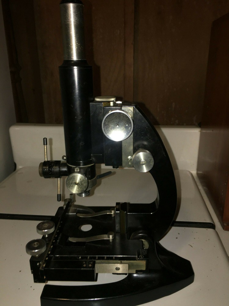 Vintage Bausch & Lomb Microscope w/ Wood Case