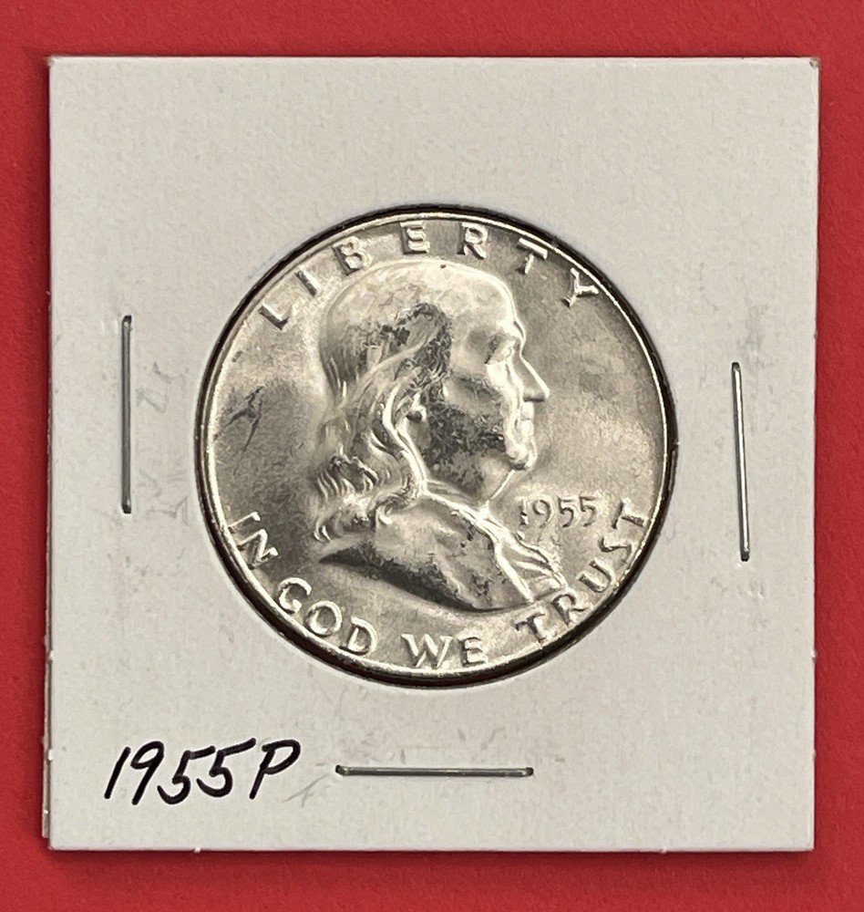 1955 P Franklin Silver Half Dollar, Choice/Gem Uncirculated.