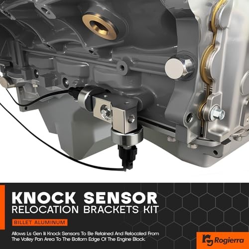 Knock Sensor and Harness Relocation Bracket Kit Compatible with 1997-2007 GM