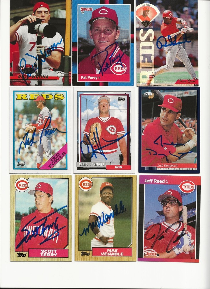 CINCINNATI    REDS      9     CARD   AUTOGRAPHED   LOT