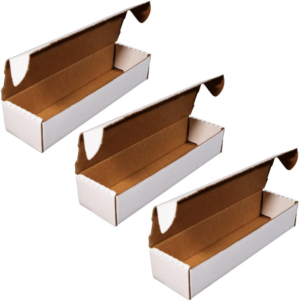 3 Pack Trading Card Storage Boxes 800 Count White Stackable