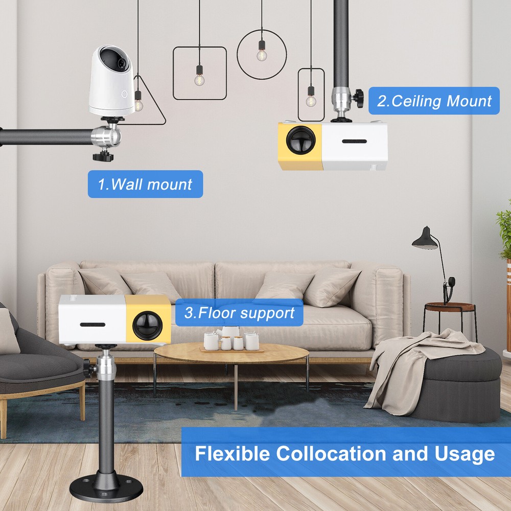 Universal 7" LCD DLP Mini Projector Ceiling Wall Mount Bracket Aluminium Holder