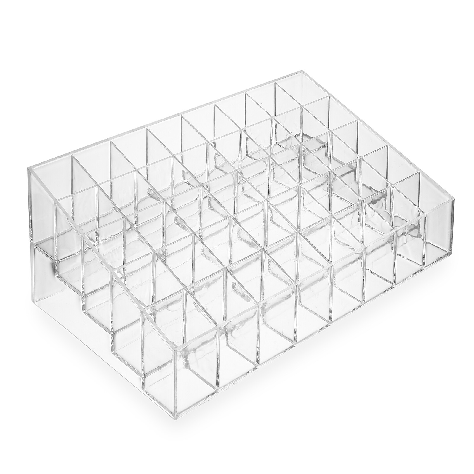 Acrylic Lipstick Organizer Stand - 40 Slot Cosmetic Display Makeup Case - Clear