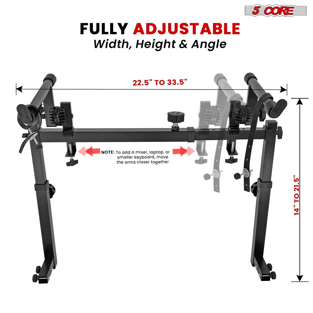 5 Core 2 Tier Keyboard Stand Attachment Adjustable Digital Piano Stands Adapter