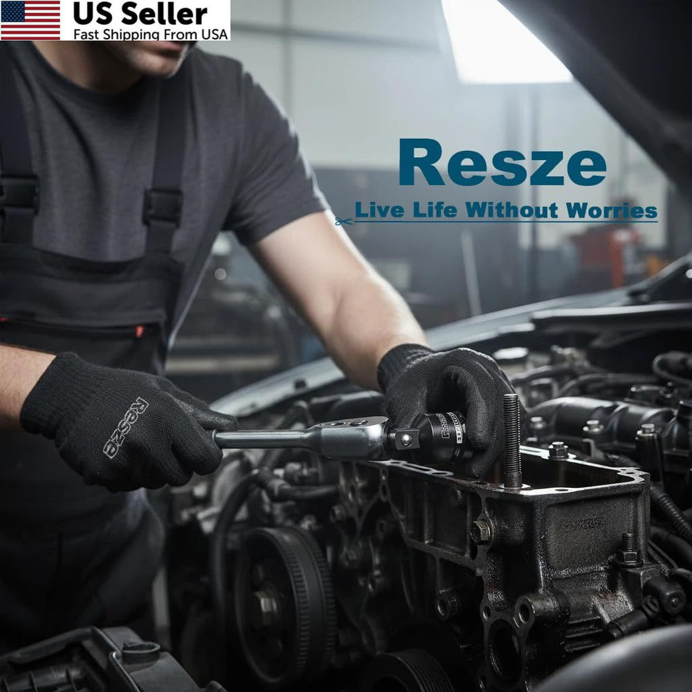 Resze 4PCS Impact Socket Adapter and Reducer Set,1/4" & 3/8" & 4PC, Black