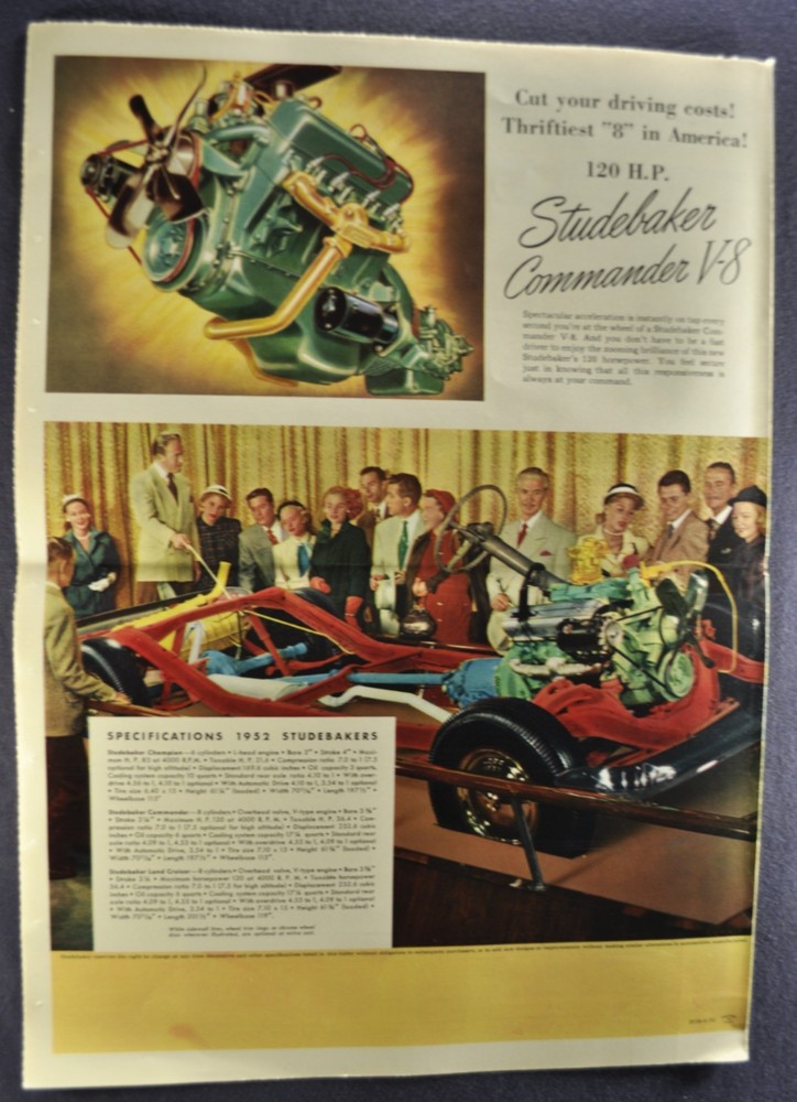 1952 Studebaker Brochure Commander Champion Starliner Excellent Original 52
