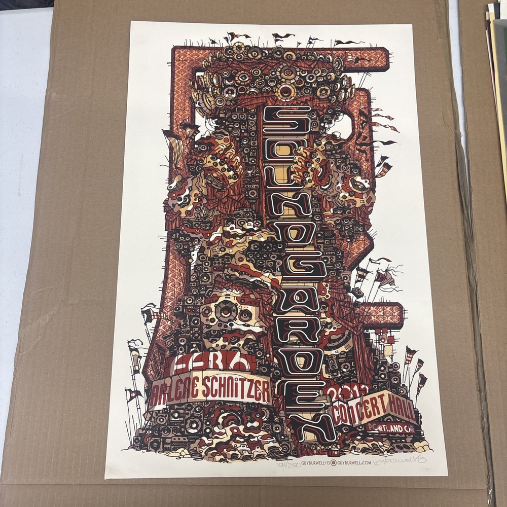 SOUNDGARDEN 2013 PORTLAND 16 x 24 CONCERT POSTER GUY BURWELL SIGNED #104/250!