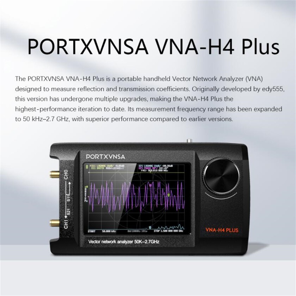 NanoVNA-H4 Plus Vector Network Analyzer 50KHz-2.7GHz HF VHF UHF 4"Touch Screen