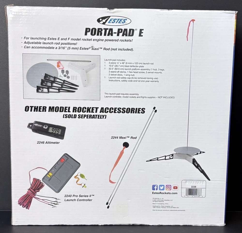 Estes Porta Pad E Model Rocket Launch Pad 2238