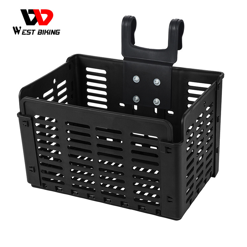 Foldable Bike Front Rear Basket Bicycle Handlebar Rack Pack Carrier Basket Black