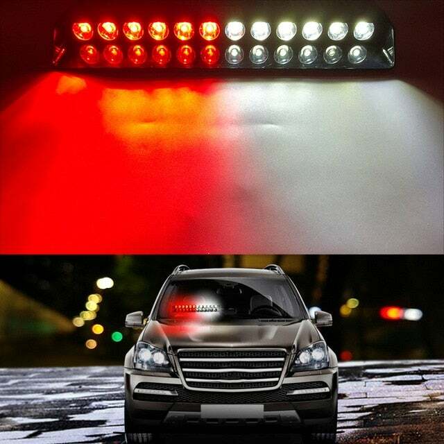 12 LED Strobe Light Emergency Suction Cup 14 Flash Modes