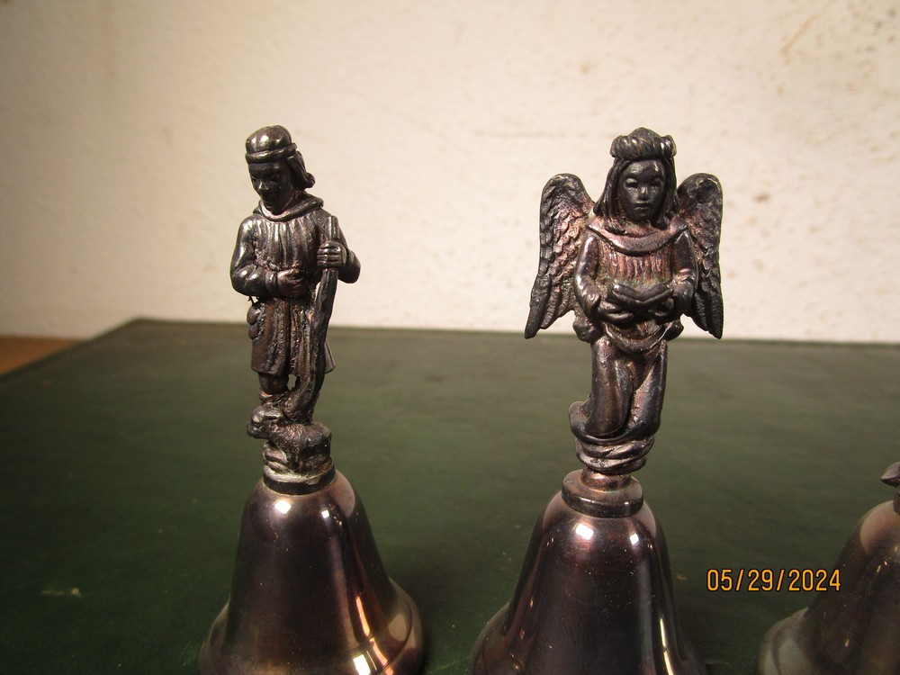10 Silverplated Religious Bells 3"