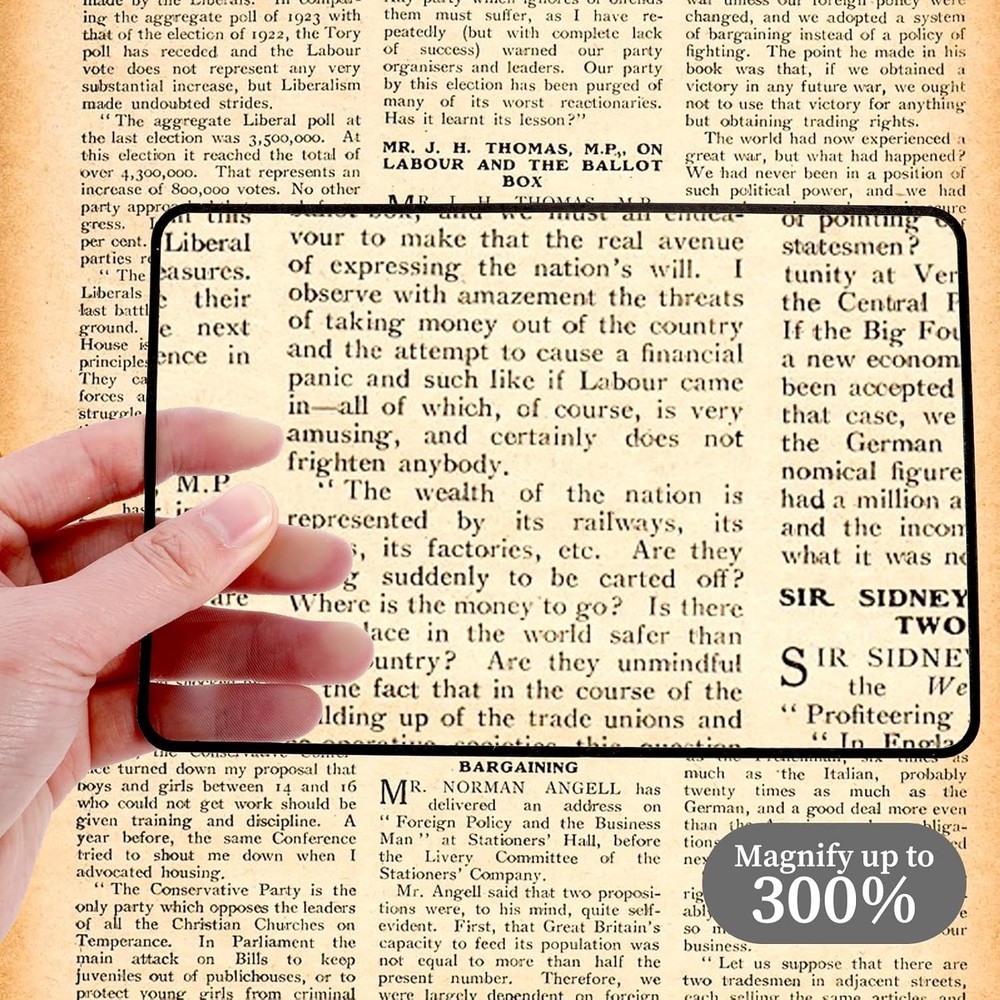 2-Pack 3X Large Page Magnifier Sheets for Reading & Low Vision
