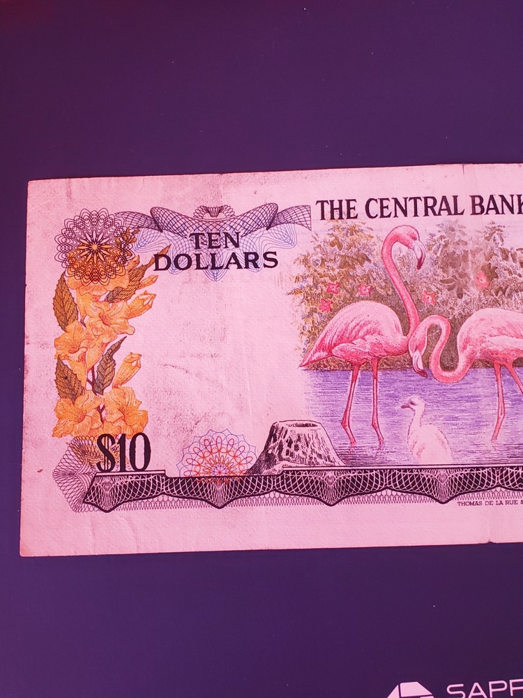 bahamas 10 dollars 1974