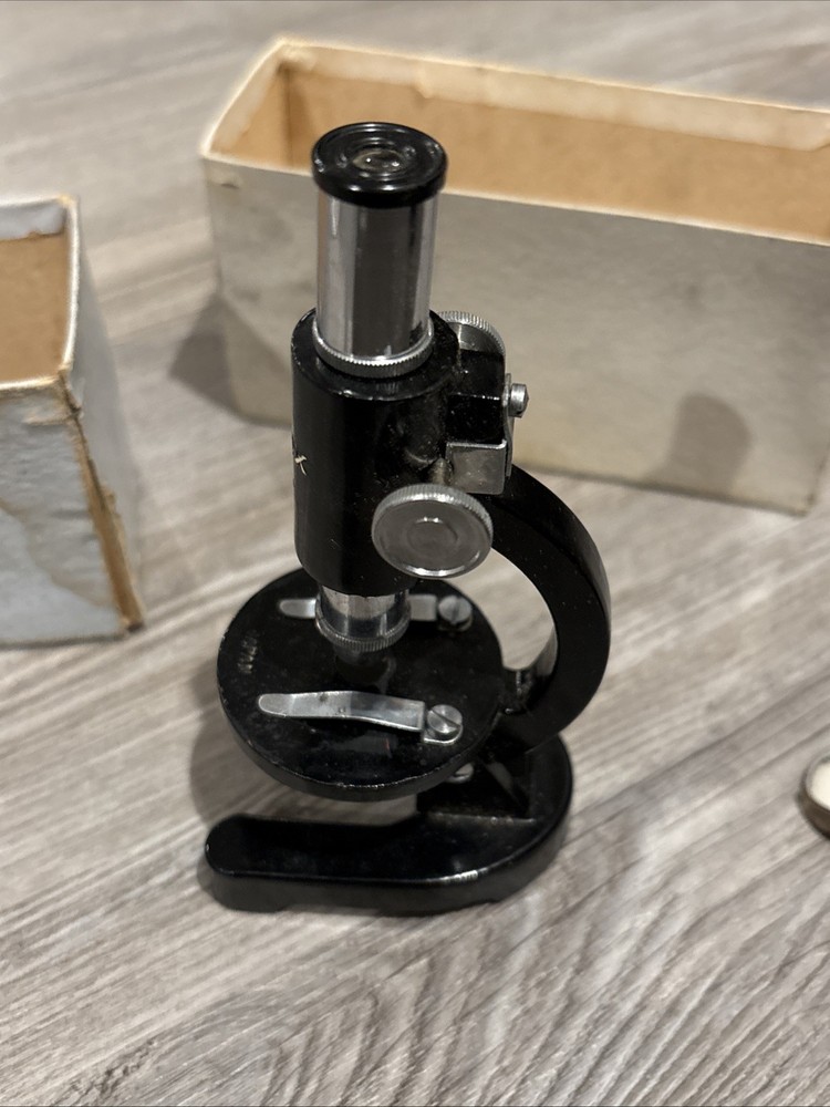 Vintage 150x Mini Microscope Unbranded Black