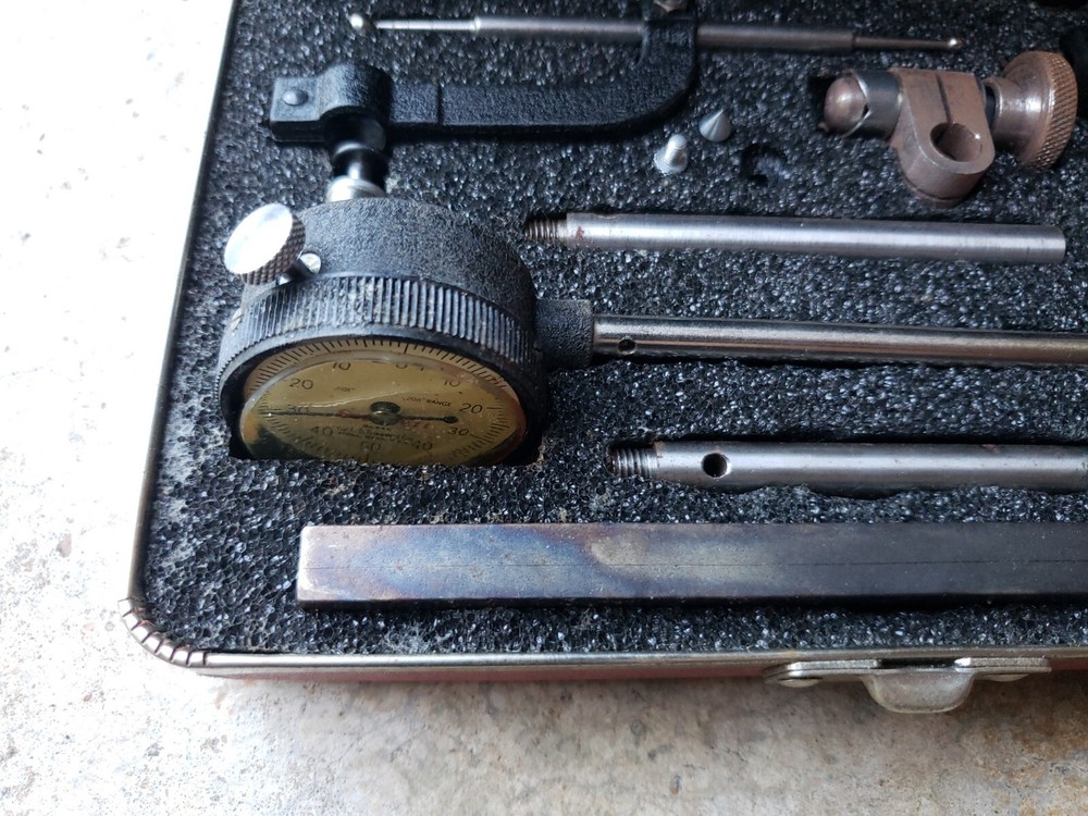 Starrett Universal Dial Indicator Set, No. 645, Back Plunger with Case & Box