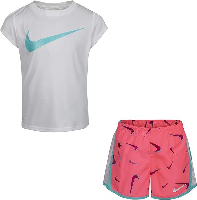 Nike Dri-Fit Little Girls' Graphic Tee & Short 2-Piece Set