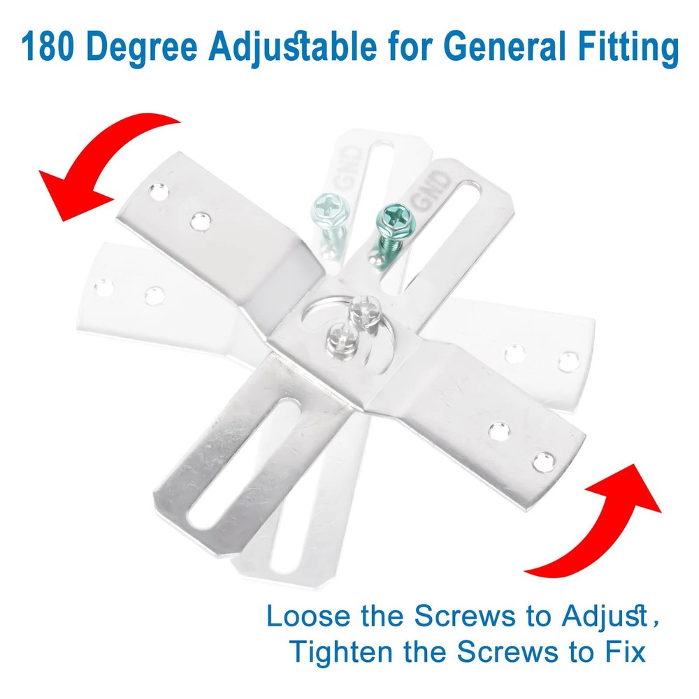 Teemyaa Light Fixture Mounting Brackets, 180° Adjustable A012, Silver
