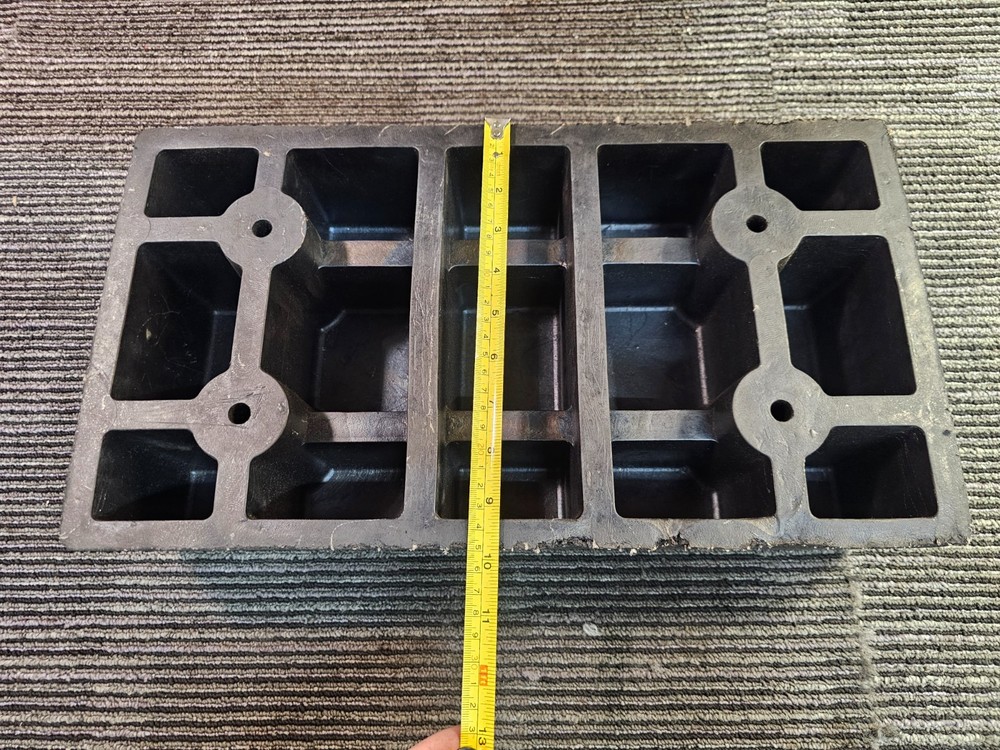 Rectangular Molded 17.5" x 10" 4 Hole Rubber Loading Dock Impact Bumper, Black