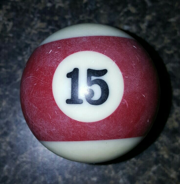 Replacement Regulation Pool Ball 15 Striped Maroon Ball