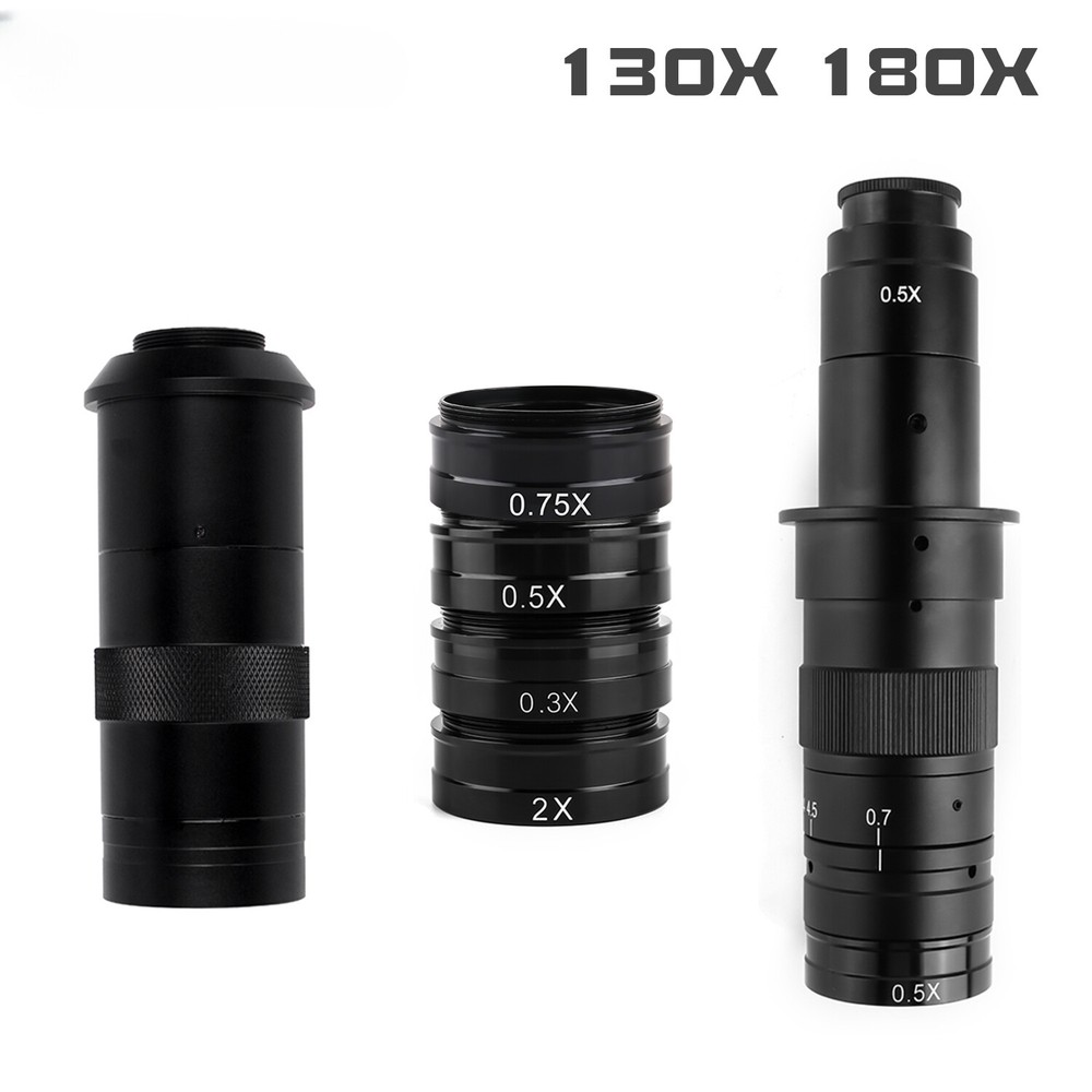 Microscope Camera Objective Lens 180 Multiples Adjustable Focus 180X 130X Lot