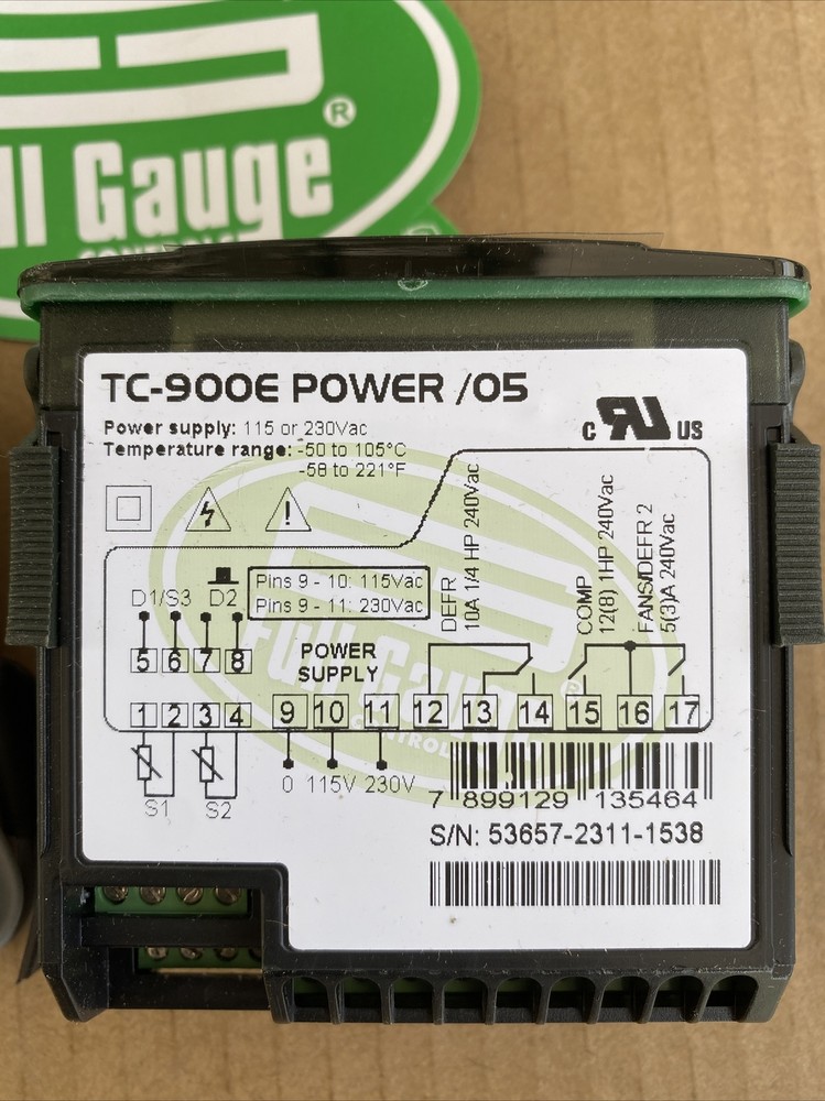Full Gauge TC-900E Log Digital Freezing and Defrost System Controller