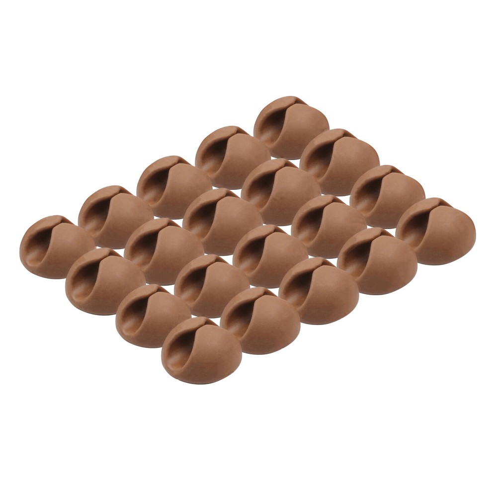 Rok Cable Organizer Cord Management System, Multipurpose Cable Clip, Brown