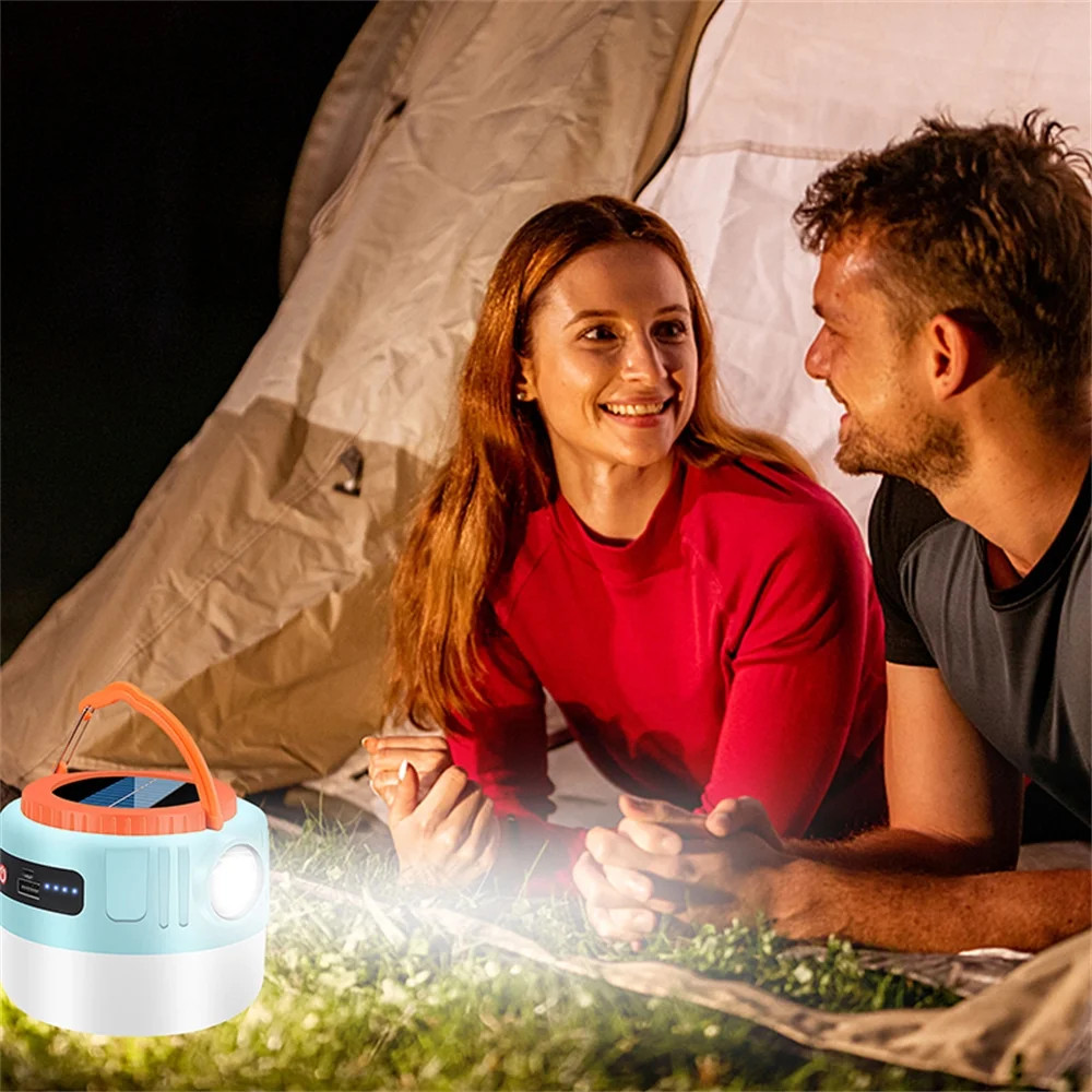 Solar LED Camping Light USB Rechargeable Outdoor Lantern