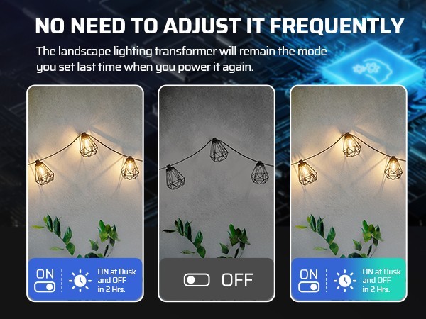 DEWENWILS 200W Low Voltage Landscape Lighting Transformer, 5 Lighting Modes