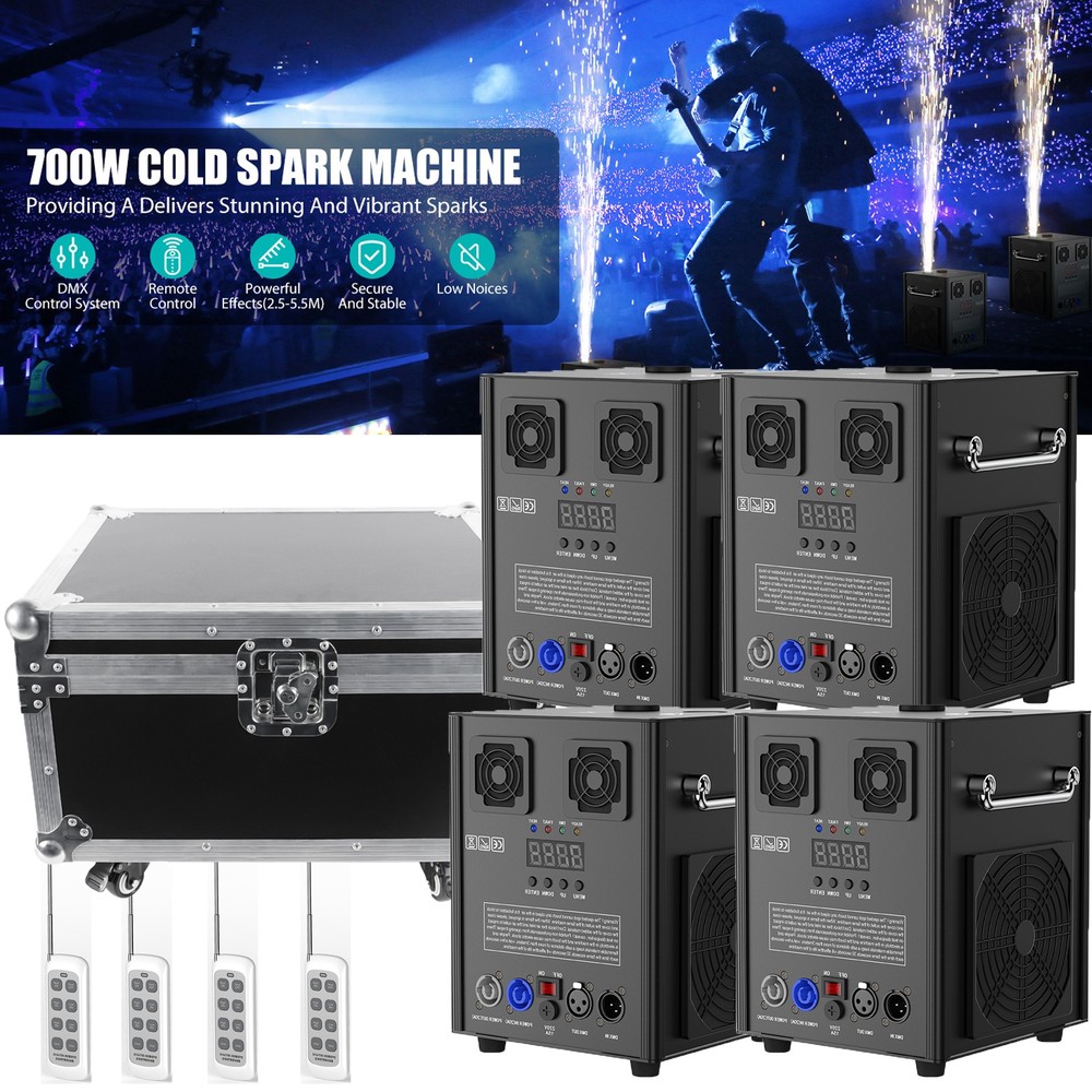 1/2/4PCS 700W Cold Spark Machine Stage Effect DMX Firework Machine Club Wedding