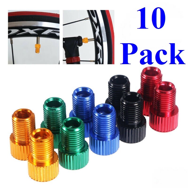 10 Pack Presta to Schrader Valve Stem Adapter Converter Bicycle Bike Tire Tube