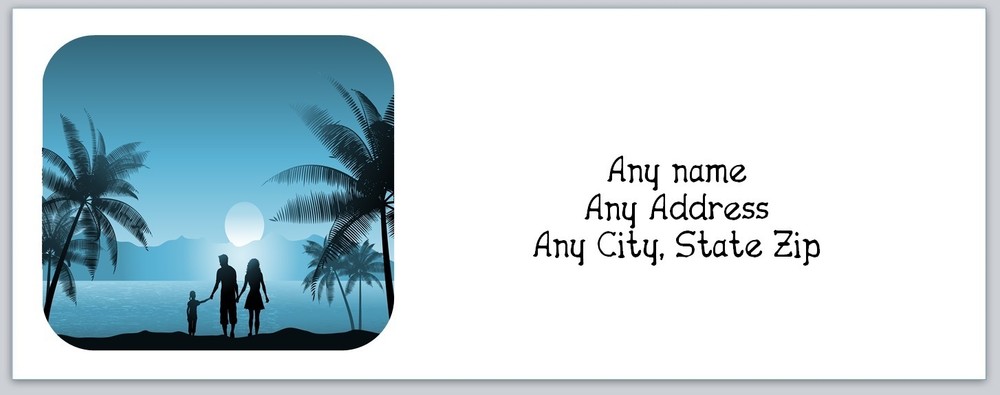 Personalized Address Labels Beach Palm Tree (C 684)