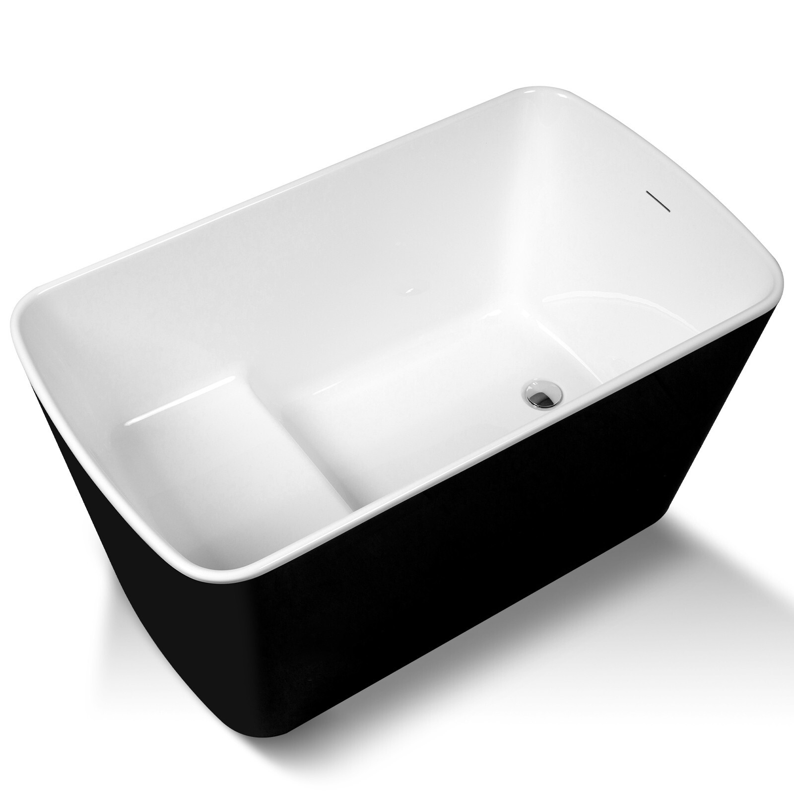 49" Freestanding Bathtub with Integrated Seat, Acrylic Stand Alone Soaking Tub