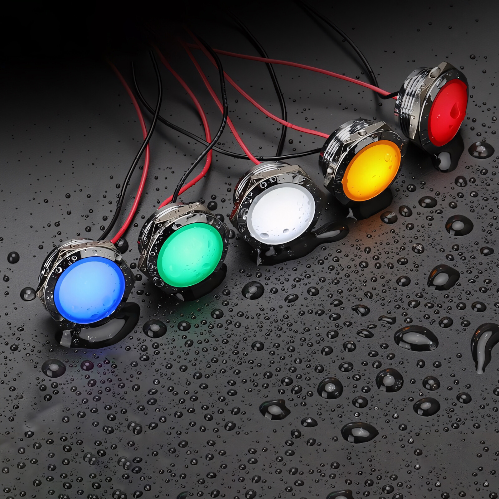 Metal Indicator Light LED Waterproof Small Line Power Signal Light AC/DC 3V-220V