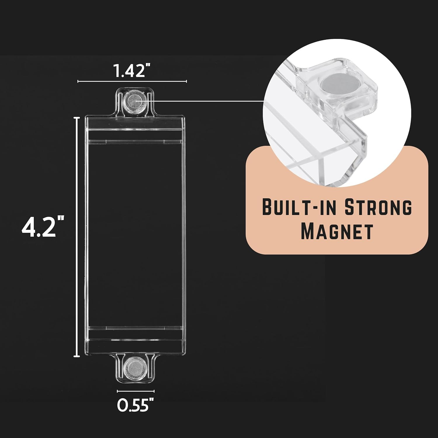 Bates Magnetic Light Switch Guard, 2 Pack, Clear, Child Proof Cover, Lock, Wall