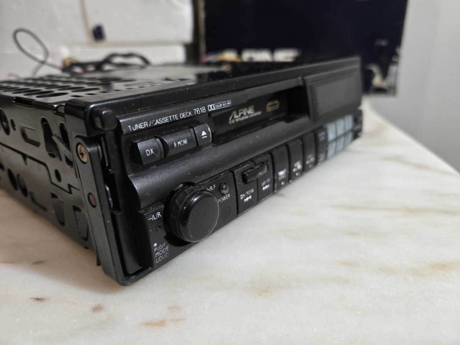 Vintage Rare Alpine 7618 AM FM Cassette Player Tuner Stereo -COMPLETE- UNTESTED