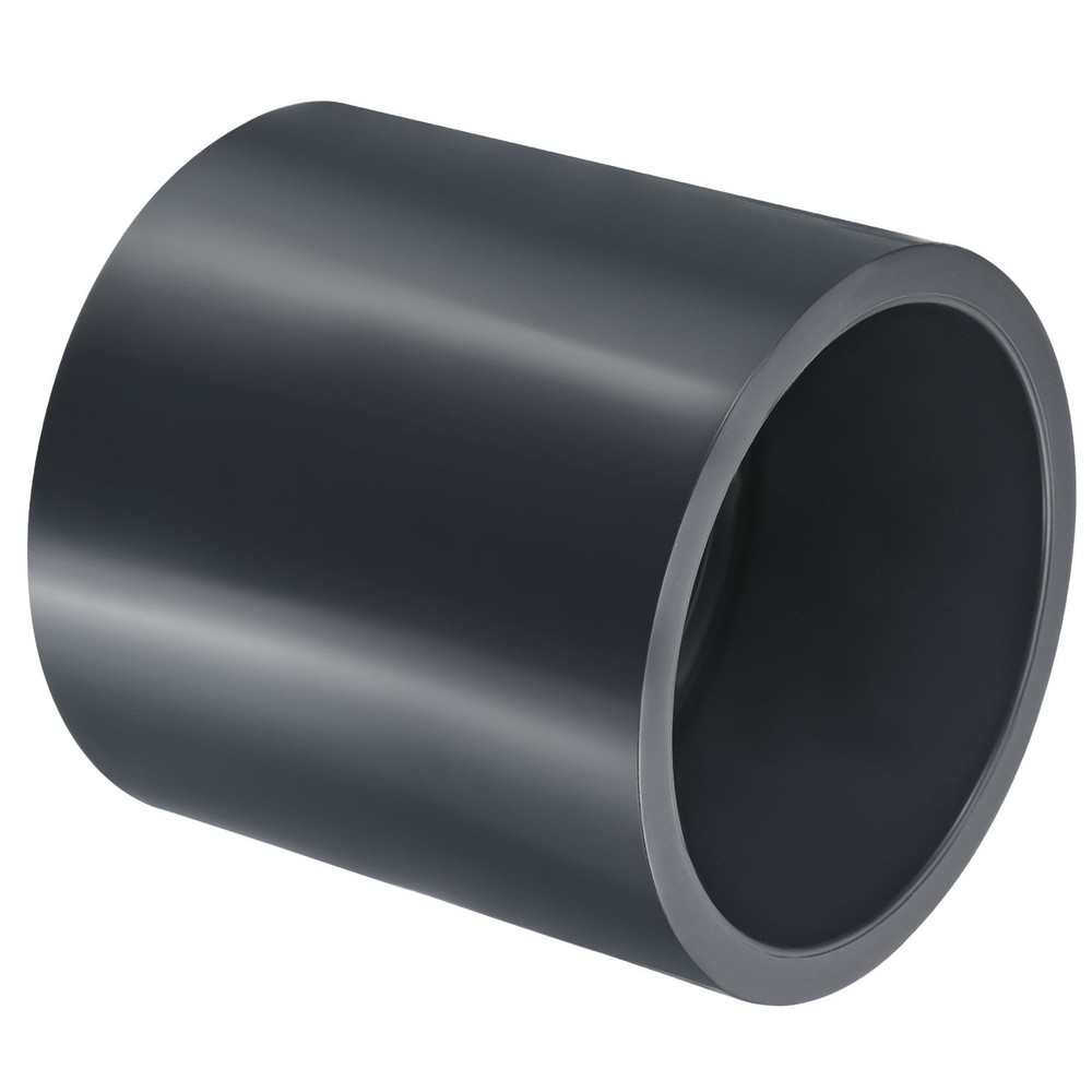 UPVC Pipe Fitting 90mm 3.54" Socket, 1pc Straight Joint, Dark Grey