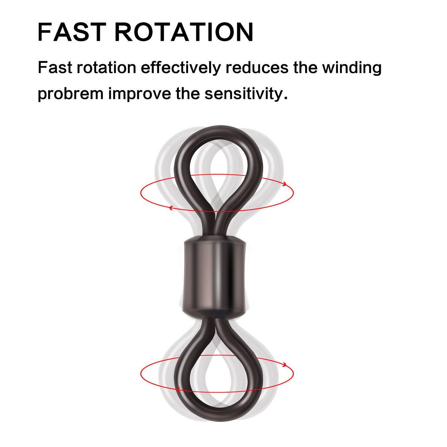 Rolling Barrel Swivel - 42lb-330lb - #1-#4, #6, #8, 1/0-6/0 - 50 & 100 pack